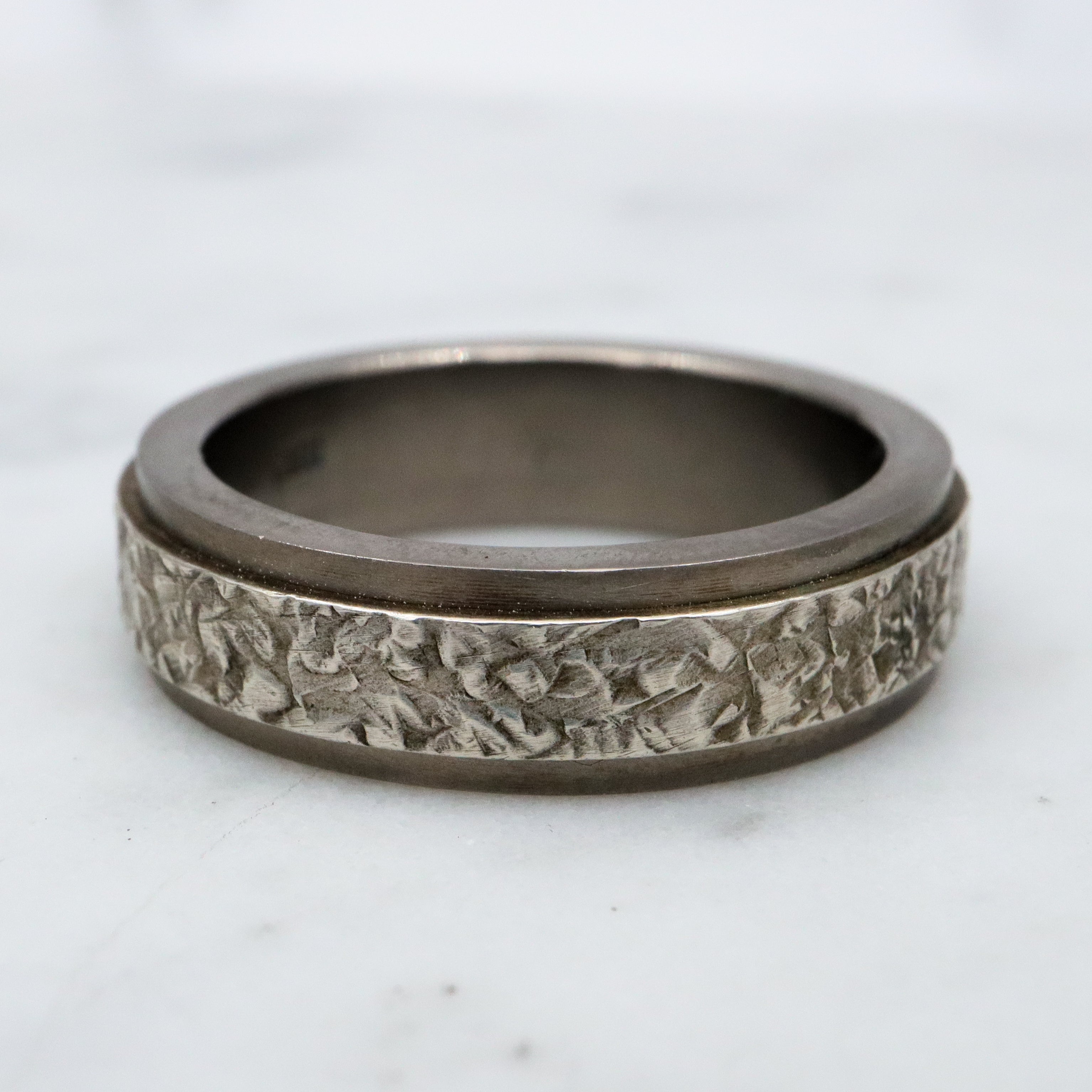 vintage textured titanium band, size 8